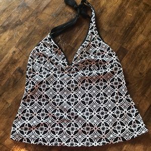 Sonoma Black and White Halter Swim Top